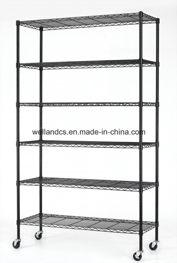 /proimages/2f0j00rFlEgjsnwSom/6-tiers-black-epoxy-coated-adjutable-steel-nsf-wire-shelving-for-sundries-garage-storage.jpg