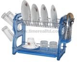 2 Layers Metal Wire Kitchen Dish Rack Plasic Board Tno. Dr16-Bbp
