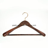 Wholesale High Quality Wooden Clothes / Suits / Coat Hanger with Rose Gold Metal Hook (YL-a005)