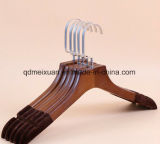 Real Wood Hangers Flocking Vintage Wooden Hangers Non-Trace Pants Aircraft Plant a Pullover (M-X3540)