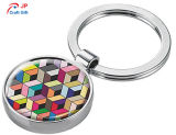 Customized Color Round Zinc Alloy Keychain for Sale