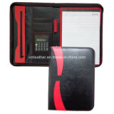 Business Leather Cover Pocket File Folders with Zip Closure