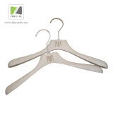 off-White Ashtree Wood Cloth Hanger with Nickel Square Hook