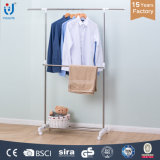 Single Pole Telescopic Clothes Hanger for Coat and Towel Movable