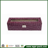 Plush Purple Rectangle Wood Watch Box