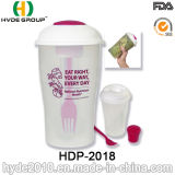 Wholesale Plastic to Go Salad Shaker Cup with Fork (HDP-2018)