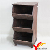 Luckywind Shabby Wooden Storage Cabinet Shelf