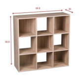9 Cube Organizer 5 Canvas Bins Oak Bookcase Bookshelf
