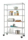 China Supplier 6 Layer Commercial Kitchen Storage Heavy Duty Steel Wire Shelving Rack