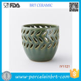 Wholesale Cup Shape Jade Green Ceramic Candle Holder