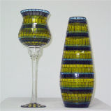 2013 New Design and Elegant Glass Mosaic Goblet Candle Holder (DRL05301)