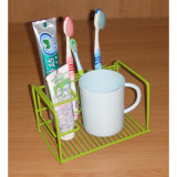 Wire Toilet Tooth Brush Organizer Rack (LJ9036)