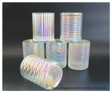 Wholesale Light Colorful Ion Plating Clear Glass Candle Holders