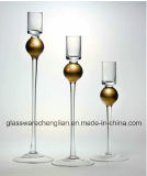 Glass Candle Holders with Gold Stem (ZT-095)
