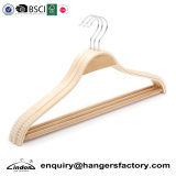 Audited Supplier Lindon Rubber Anti Slip Wooden Laminated Hanger with Bar