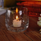 Mouth Blown Bubbled Glass Candle Holder