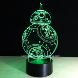 Wholesale 3D Night Light Lamp Acrylic Star Wars Bb-8 Gift Originality Home Decoration