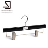 Wooden Black Pants Hanger, Trousers Hanger of Bar with Clip