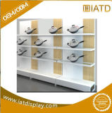 Multifunction Metal Display Rack with Wires and LED Board and Wood Base