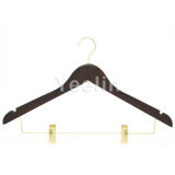 Wooden Cloth Hanger with Wire Plus Clips (YW304-3012NS)