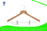 High Quality, Cheap Price and Regular Clothes Bamboo Hanger Ylbm6712-Ntlns1 for Supermarket, Wholesaler with Shiny Chrome Hook