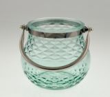New Design Glass Candle Holder with Handle for Spring