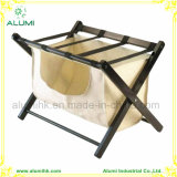 Hotel Convenient Wooden Luggage Rack with Nylon Bag