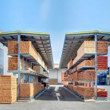 Outdoor Steel Storage Double-Side Cantilever Racking with Roofing