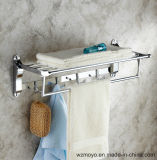 Towel Rack with Rod and Hooks for The Bathroom