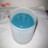 Blue Glass Jar Candle with Two Wicks