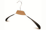 Metal PVC Coated Coat Hanger with Wood Plate