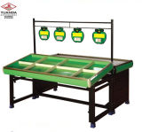 Supermarket Metallic Fruit and Vegetable Display Shelf