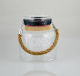 New Glass Candle Holder with Jute Rope Handle