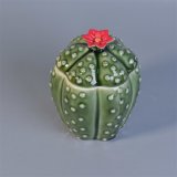 Glazed Color Plant Ceramic Candle Jar with Lids