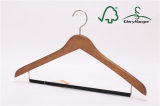 Hotel Wooden Coat Clothing Hanger with Metal Bar for Pant Shop Fitting (GLWH022)