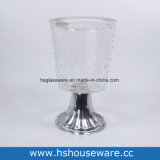 Transparent Glass Hurricane Candleholder with Slivery Stand