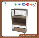 Triple Wood & Wire Stand with Wire Rack