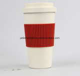 18oz Biodegradable Bamboo Fiber Coffee Cup with Silicone Lid
