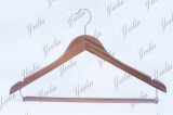 Basic Wood Hanger with Notched Shoulders and Locking Pant Bar (YLBM6612H-NTLN1)