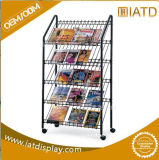 Pop up Metal Wire Steel Storage Display Books Stand Rack for Newspaper/Magazine