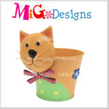 Adorable Cat Design Metal Planter Pot