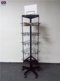 Supermarket Basket Wire Display Stand with Advertising Board