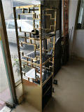 China Foshan Factory Modern Design Golden Color 304 Stainless Steel Furniture Display Rack Customized Cabinet