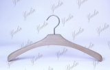 Luxury Beech Wood Clothes Hanger Ylwd253W-Ntl1 for Supermarket, Wholesaler with Shiny Chrome Hook