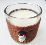 Clear Glass Cup Christmas Decoration with Raffia Rope