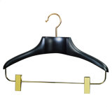 Huaqi 2018 Newest Wooden Hanger for Clothes with Clips (Beech wood)