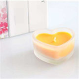 Frosted Heart Glass Container Candle for Valentine's Day