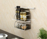 Wall Hanging Stainless Steel Kitchent Double Layer Holder Spice Shelf Gfr-307