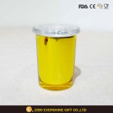 Christmas Electroplated Colored Glass Candle Holder with Lid