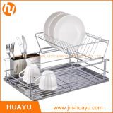 Chrome 2 Tiers Dish Rack with Stainless Steel Drainer Board and Cup